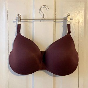 Auden Essential Comfort Embedded Wire Demi Bra 36DDD Burgundy
